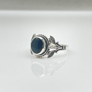 Leaf Design Black Onyx Ring // 925 Sterling Silver // Oxidized// Size 5 to 10 image 7