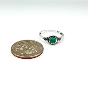 Turquoise Leaf Ring // 925 Sterling Silver with Genuine Turquoise // Oxidized image 4
