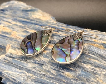 Abalone Shell Earrings // Sterling Silver // Abalone Silver Earrings // Abalone Earrings