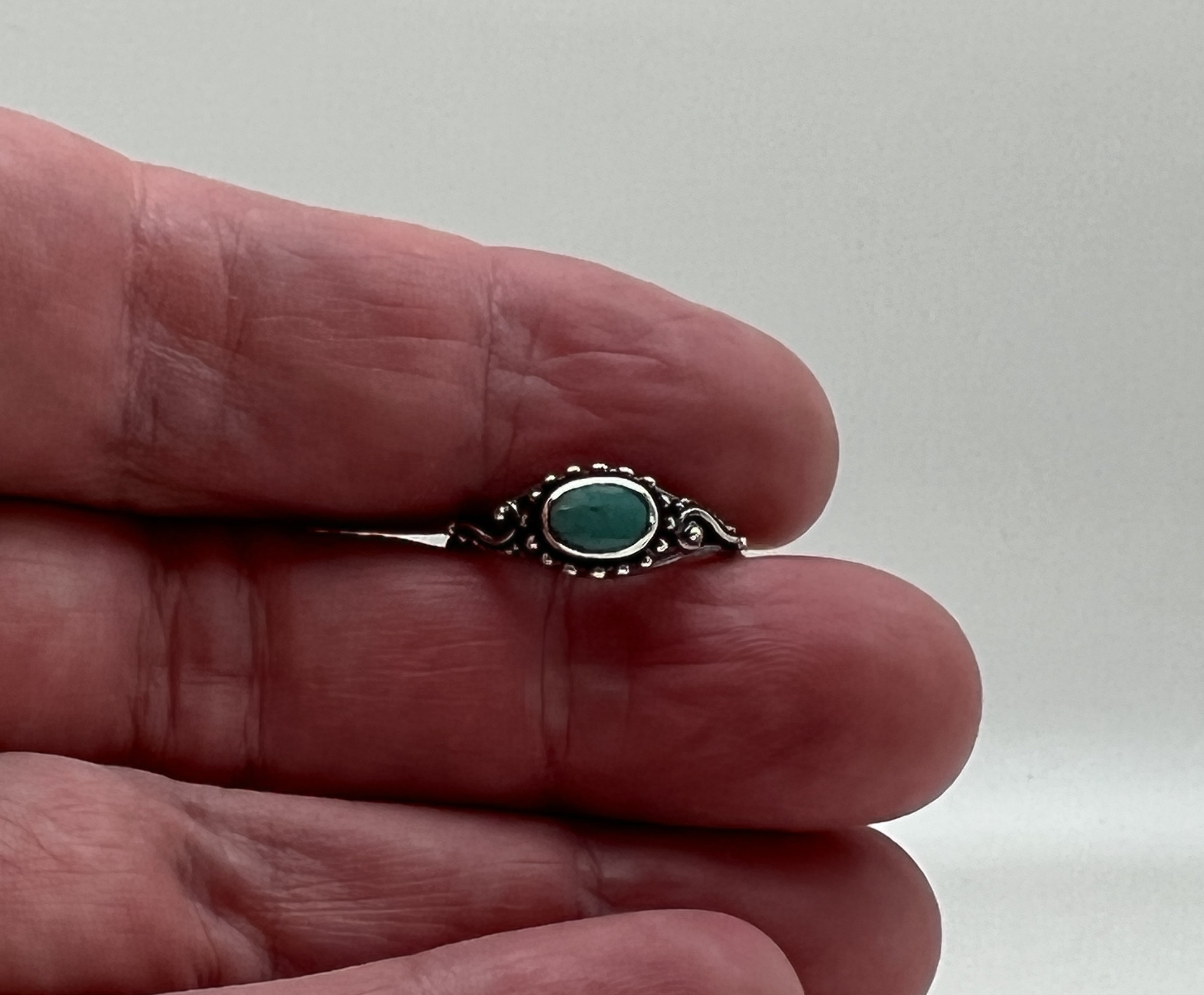 Vintage Style Turquoise Ring in 925 Sterling Silver With Genuine ...