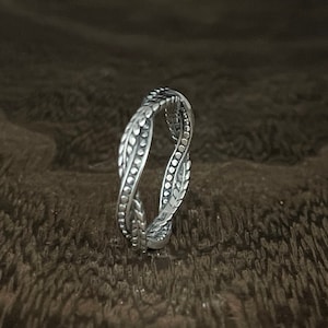 Bali Braid Silver Ring // 925 Sterling Silver // Oxidized Silver Bali Band Ring