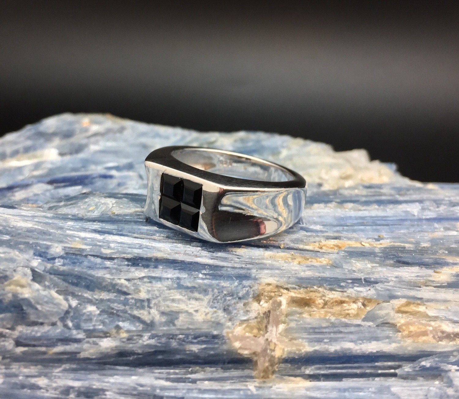 Dark Iolite Ring // 925 Sterling Silver // 4 Stone Matrix | Etsy