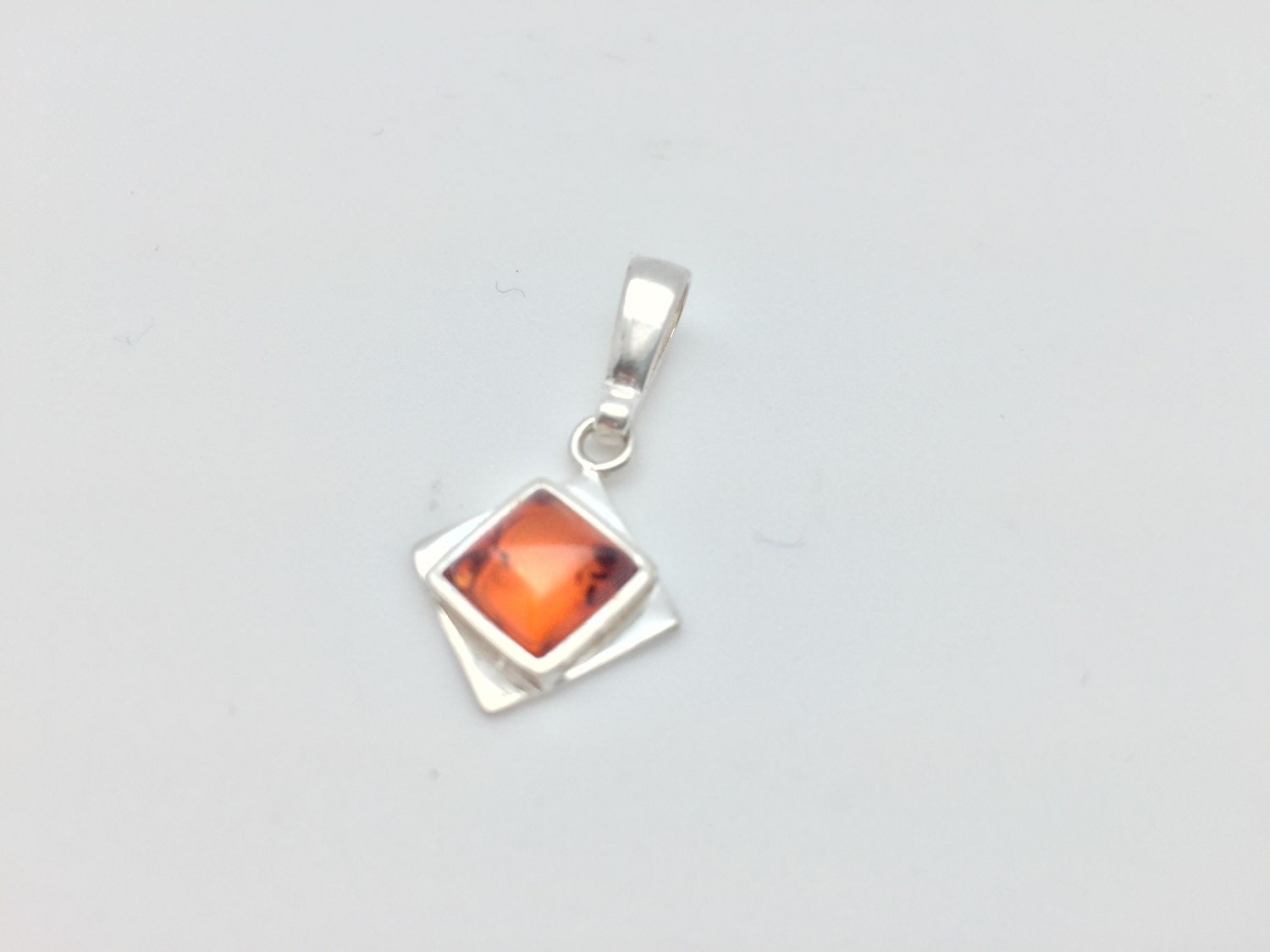 Pendentif En Argent 925 Et Ambre Pour Femme - Vintage, Pierre Naturelle, Style élégant, Sans Emballage