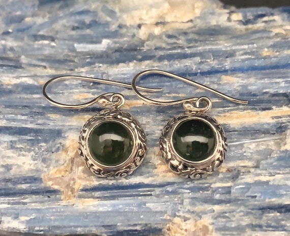 Green Tourmaline Earrings // Round Bali Setting // Tourmaline | Etsy