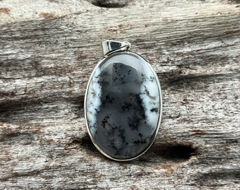 Dendritic Agate Pendant // 925 Sterling Silver // Dendritic Pendant