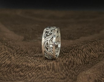Vines filigraanzilveren ring // 925 sterlingzilver // geoxideerd