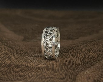 Vines Filigree Silver Ring // 925 Sterling Silver // Oxidized