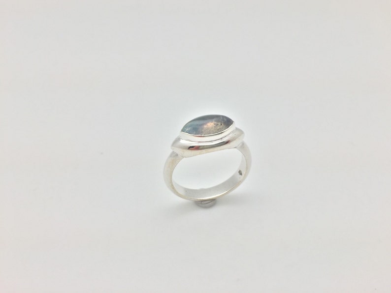 Silver Labradorite Ring 925 Sterling Silver Marquise Setting 6 Grams Silver Gemstone Ring Natural Labradorite Ring