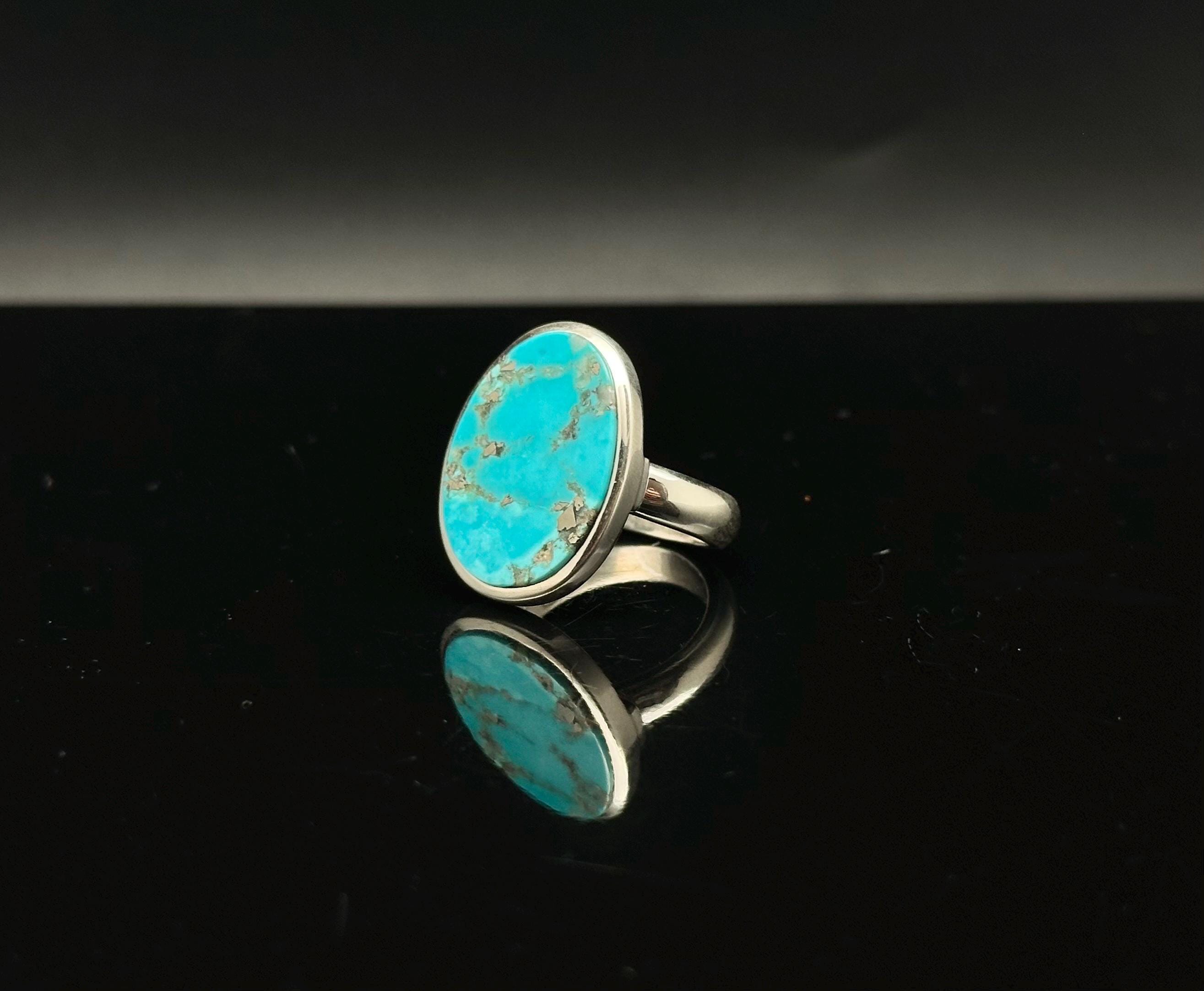 Arizona Turquoise Ring Size 8.5 // 925 Sterling Silver // Simple