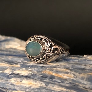 Opal Ring Size 8 // 925 Sterling Silver Setting // Bali Opal Ring