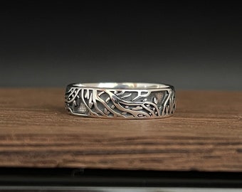 Silver Branch Ring // 925 Sterling Silver // Oxidized // Tree Ring