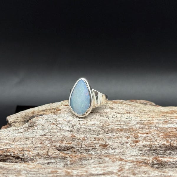 Bali Design Opal Ring Size 7 // 925 Sterling Silver Setting // Natural Opal Ring