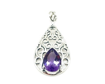 Details about   Roman Style Amethyst Crystal Intaglio Filigree Pendant Sterling Silver 