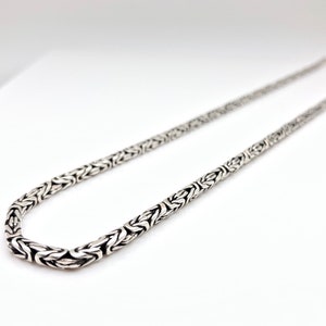 Bali Byzantine Chain // 3mm Medium Weight Bali Chain // 925 Sterling Silver // Traditional Clasp // Silver Byzantine Chain