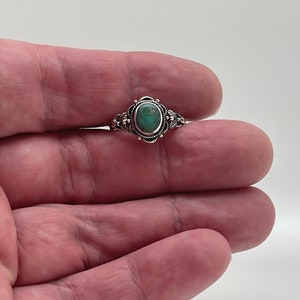 Vintage Turquoise Leaves Ring // 925 Sterling Silver with Genuine Turquoise // Size 5 to 10 image 6