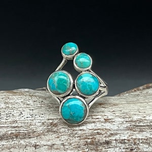 Multi Stone Turquoise Ring // 925 Sterling Silver // Sizes 6 to 12 Available