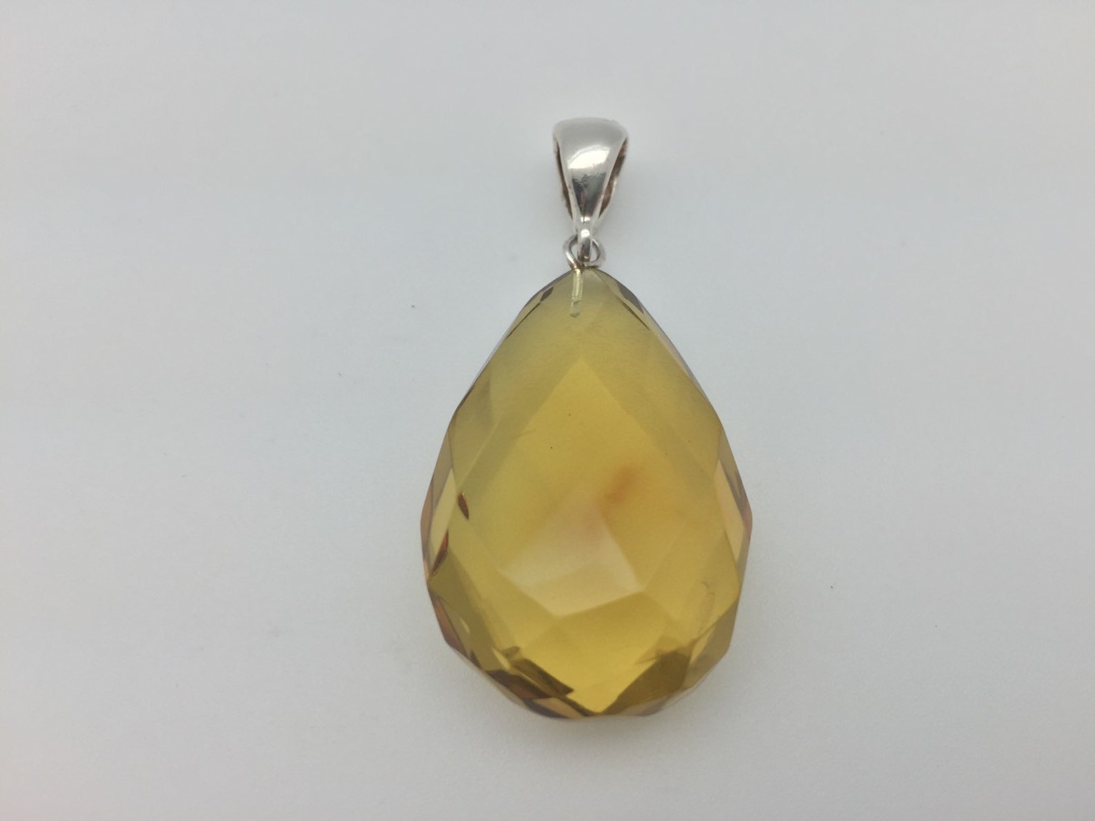 Green Baltic Amber 925 Sterling Silver Natural Gemstone Pendant