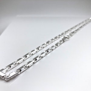 Men's Heshe Link Chain Necklace // Silver Heshe Chain 3.5mm  // 925 Sterling Silver