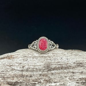 Celtic Ruby Sterling Silver Ring // Infinity Braid Ruby Ring // 925 Sterling Silver