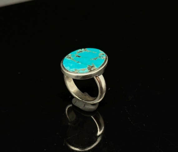 Arizona Turquoise Ring Size 8.5 // 925 Sterling Silver // Simple