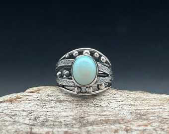 オパールのシルバーリング 酸化オパールリング // 925スターリングシルバー // サイズ8 - Etsy 日本