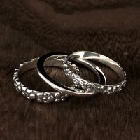 Набор из 3 колец bali stack // стерлинговое серебро 925 пробы // колцц з ок оeric all'uso 8, 8, 8, 8, 8, 8, 8, 8, 8, 7