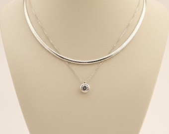4mm Omega Choker Necklace // 925 Sterling Silver // 16" Inches // Lobster Clasp // Made In Italy