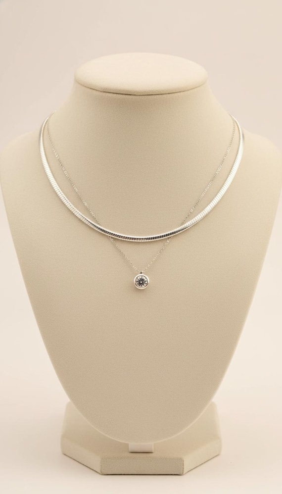 4 mm オメガ チョーカーネックレス // 925 スターリングシルバー // 16 