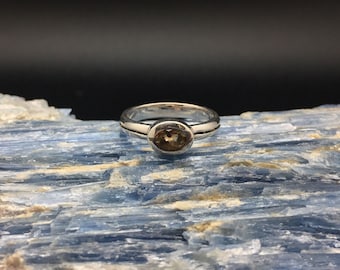 Oval Citrine Ring: Oxidized 925 Sterling Silver