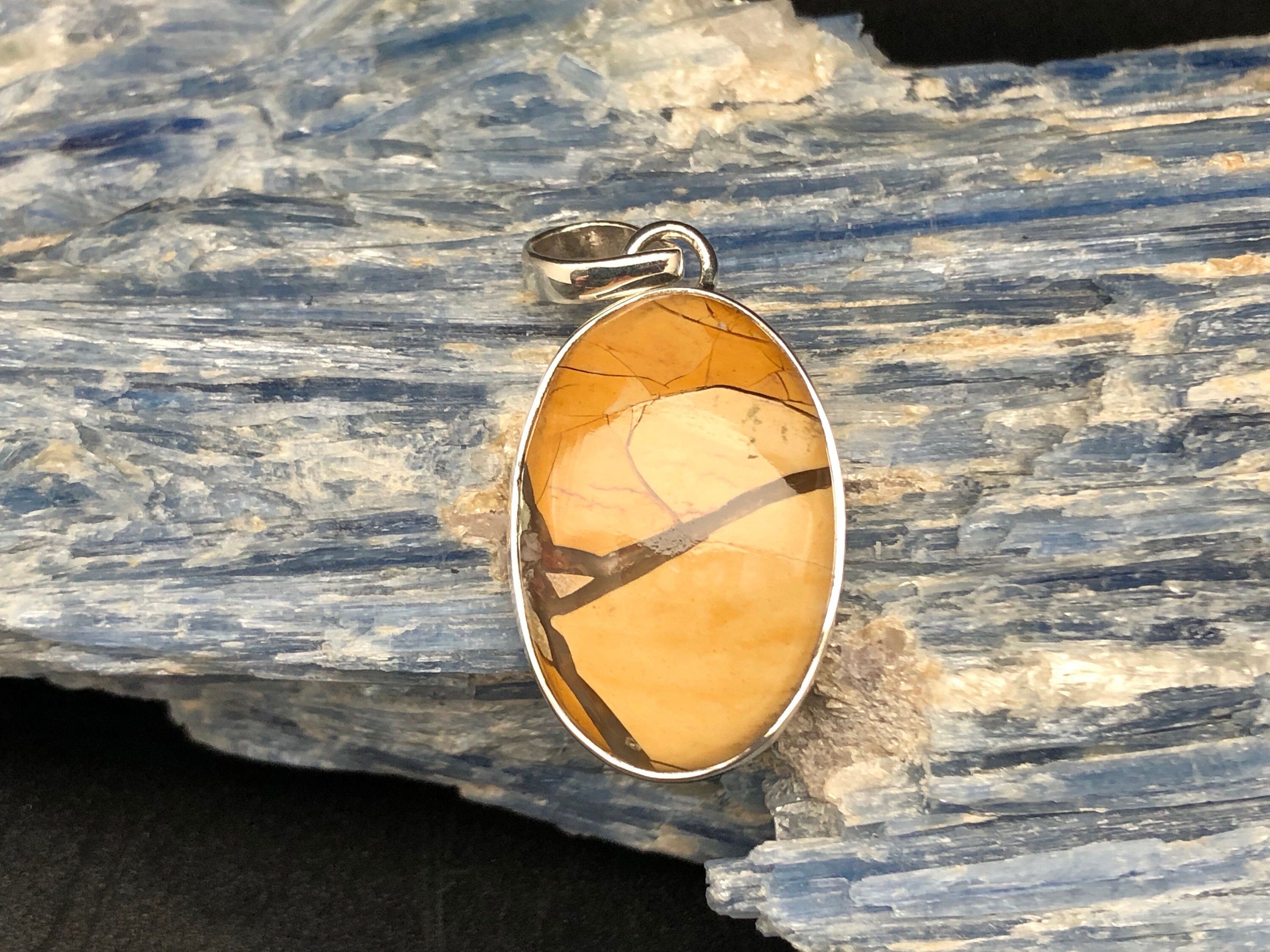Oval Picture Jasper Pendant: 925 Sterling Silver Setting - Etsy UK