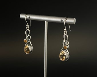 Citrine Earrings // Yellow Citrine Earrings // 925 Sterling Silver // Handmade