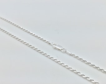 18" Rope Chain // Medium Gage // 925 Sterling Silver // Lobster Clasp // Made in Italy
