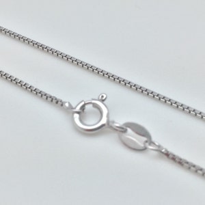18&quot; Thin Box Style Silver Chain // 925 Sterling Silver // Non Tarnishing Rhodium Finish // Spring Clasp