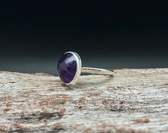 Simple Amethyst Ring // 925 Sterling Silver // Sizes  // February Birthstone