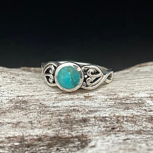 Natural Turquoise Ring // 925 Sterling Silver // Bali Style Sizes - 5 to 10 Available