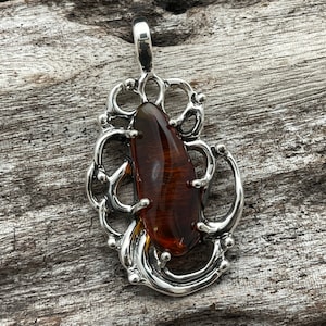 Amber Pendant // 925 Sterling Silver // Natural Mexican Amber Sourced From Chiapas