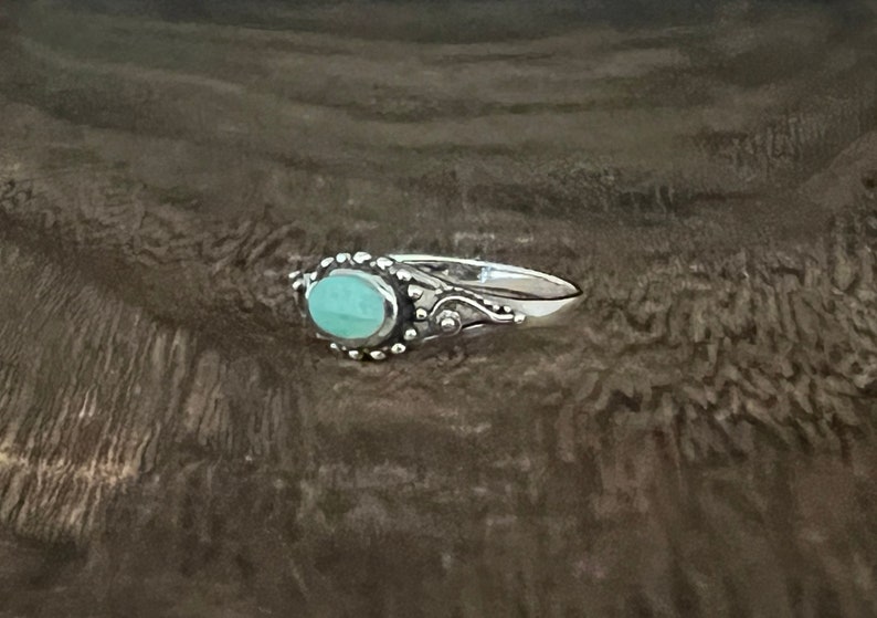Vintage Style Turquoise Ring in 925 Sterling Silver With Genuine ...