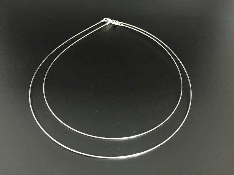 Thin Wire Choker Necklace // 925 Sterling Silver // 18 Inches // 1.2mm //Lobster Clasp // Made In Italy image 4