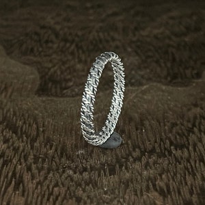 Bali Mesh Silver Ring // 925 Sterling Silver // Oxidized