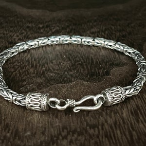 Byzantine Silver Bracelet // 925 Sterling Silver // 4mm Heavy Gage // 7.5 to 8.5 Inch Lengths