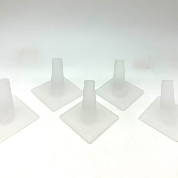 Acrylic Ring Stand set of 5 / Frosted White Ring Display / Rind Stand Set of 5 / Highend Ring Stand