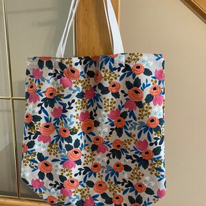 Les Fleurs Rosa Natural | Canvas Tote Bag