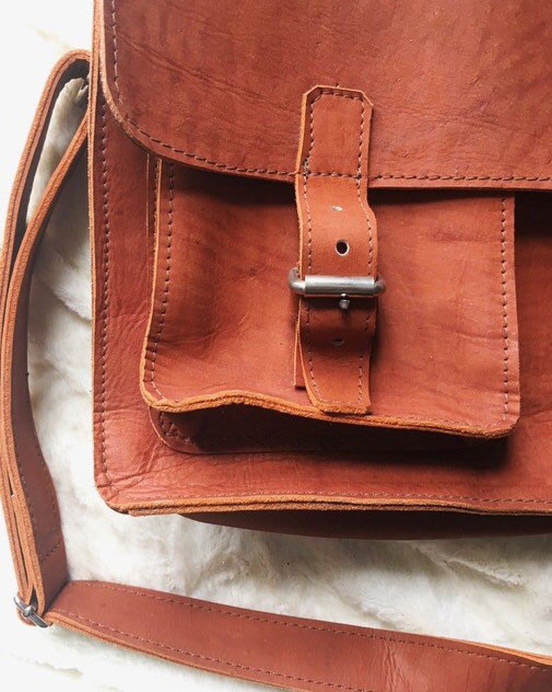 Handmade Leather Messenger Bag Computer Bag Made in Nicaragua Bohemian Hipster Fashion Man Bag