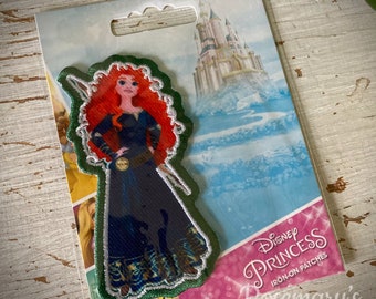 Disney Print with Embroidered Edge Iron On / Sew On Princess Merida Brave 85mm x 40mm