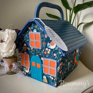 Woliera Ptak Wiktoriański William Morris Styl Domek dla ptaków Kształt Pudełko do szycia przez HobbyGift