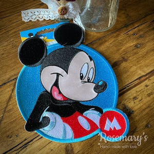 Disney Gesticktes Aufnähen Extra Großes Micky Maus Motiv / Aufnäher 210mm x 150mm