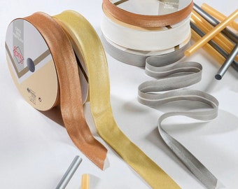 Metallic 30mm single folded bias binding four colour options by Byetsa. Multibuy / Bulk Buy Discount!