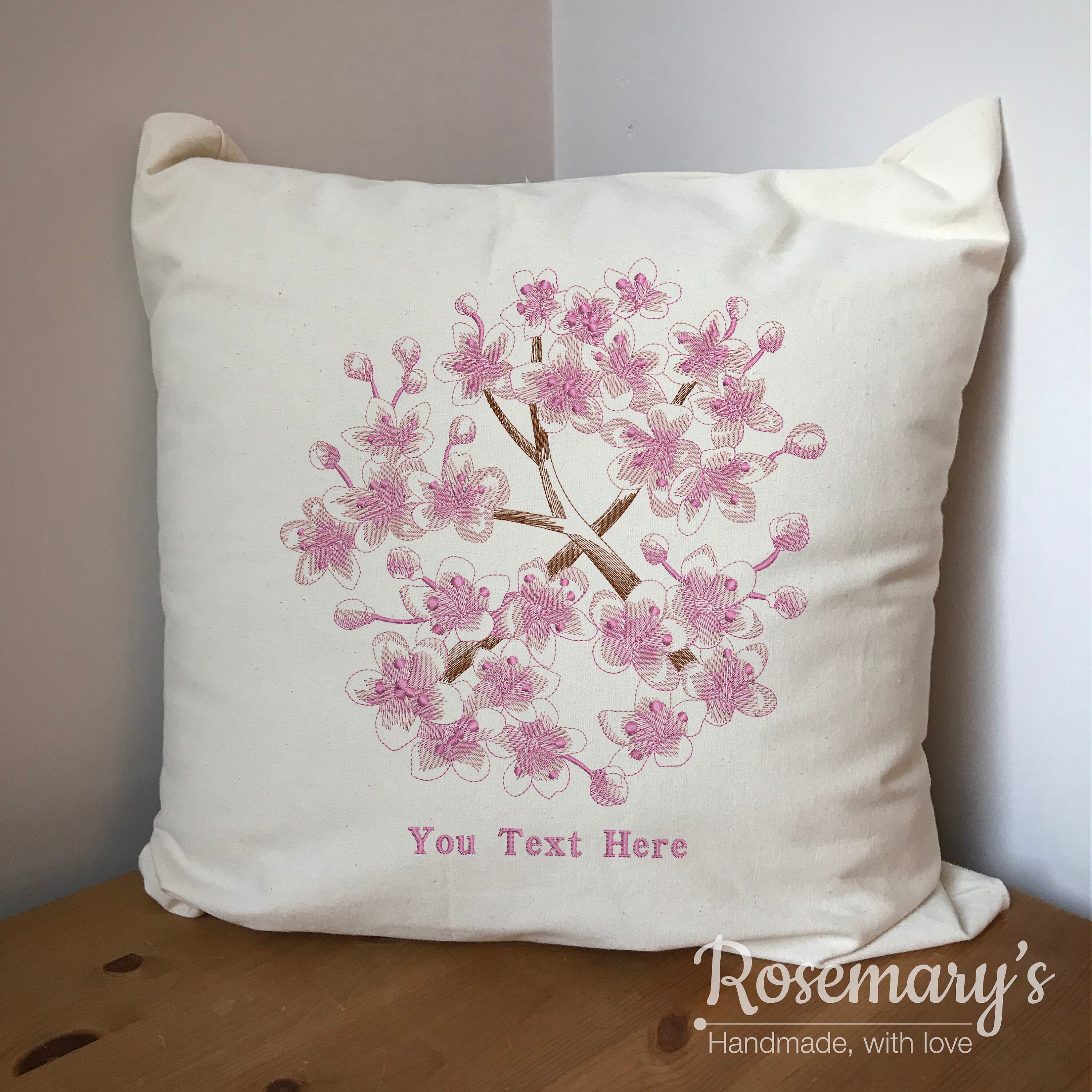 Cushion cover 45x45cm Cherry Blossom Tree Embroidered with Etsy