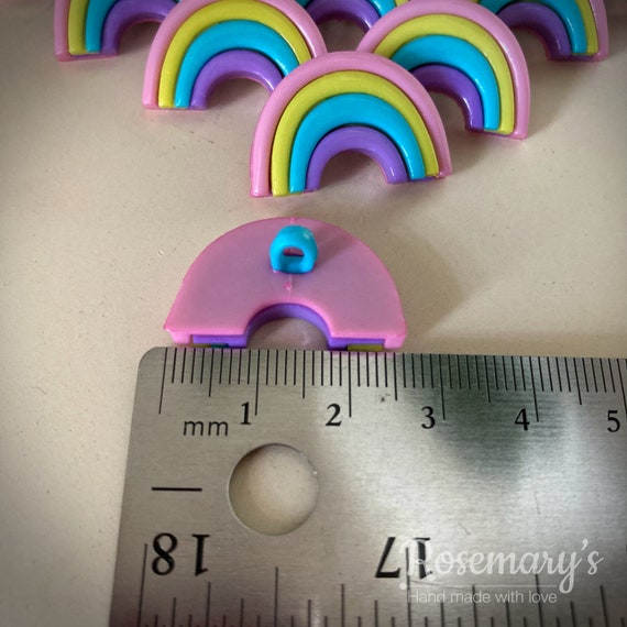 Nylon Rainbow Stripe Button - 25mm Nylon Rainbow Stripe Button - 25mm