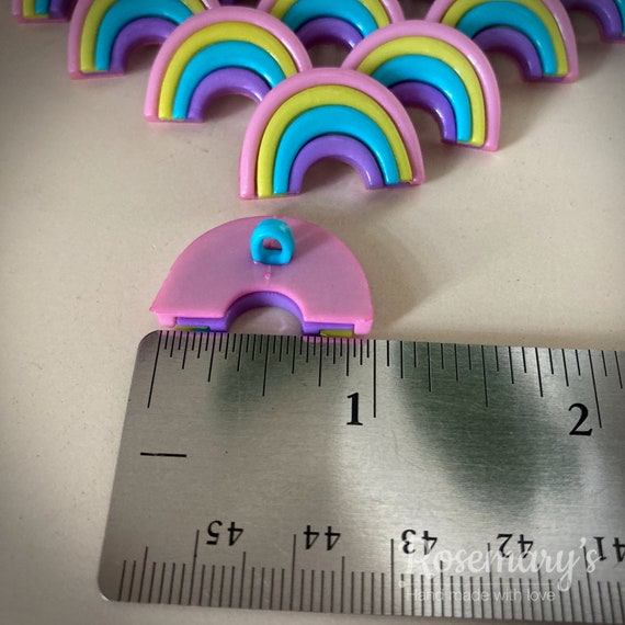 Nylon Rainbow Stripe Button - 25mm Nylon Rainbow Stripe Button - 25mm